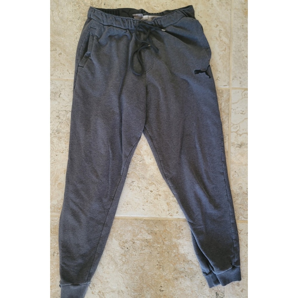 Puma Mens Gray Jogger Sweatpants Size L  Y2K Minimal Streetwear Lounge